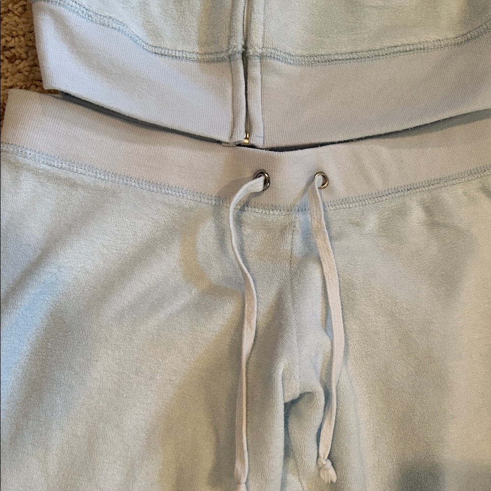 Juicy Couture Light Blue Terry Cloth Set with Lace Trim, Size S - Picture 7 of 9